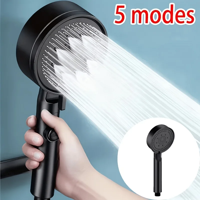 

High Pressure Showerhead,5 Spray Modes,Rainfall Massage Spa,Heavy-Duty Plastic,Bathroom Bathtub Easy Install