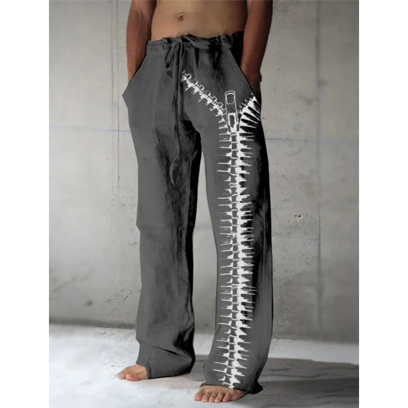 

Мужские пляжные брюки на молнии с 3D принтом, мужские брюки, удобные повседневные повседневные уличные брюки для отдыха на Гавайях
