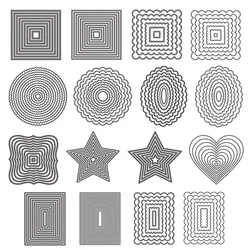 Basic Frames Metal Cutting Dies Rectangle Square Round Oval Heart Star Frame Diecut for Diy Scrapbooking Cards Crafts 2021 New