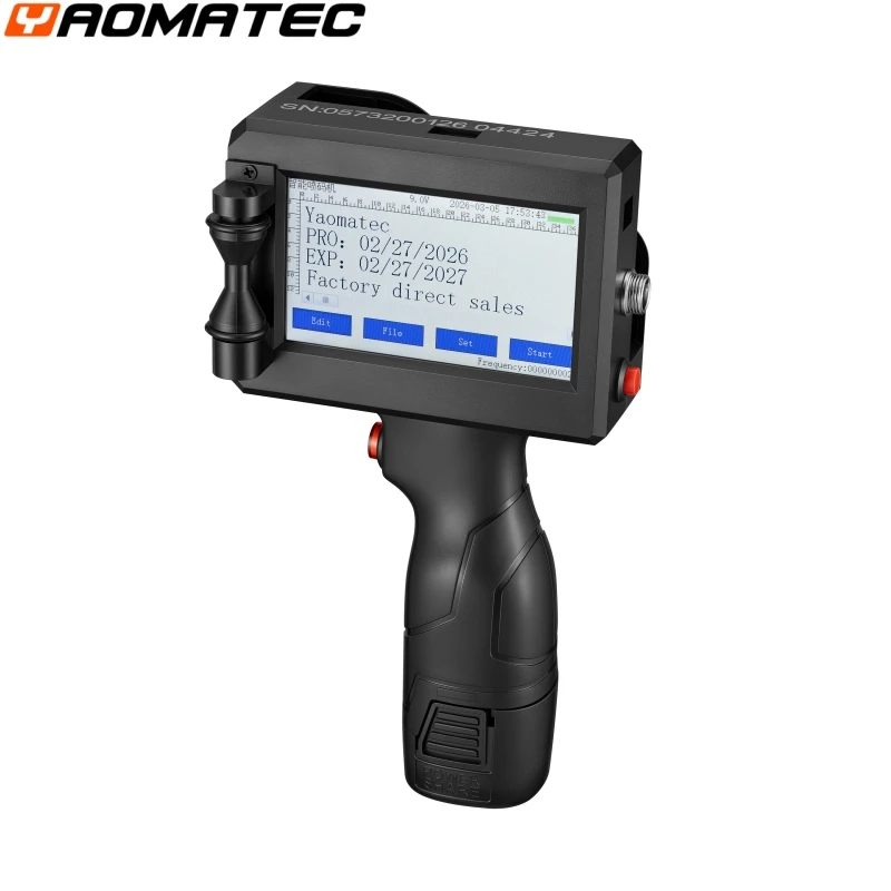 

Портативный термоструйный принтер YAOMATEC для печати QR-кодов, штрихкодов, дат, логотипов, сроков годности и этикеток