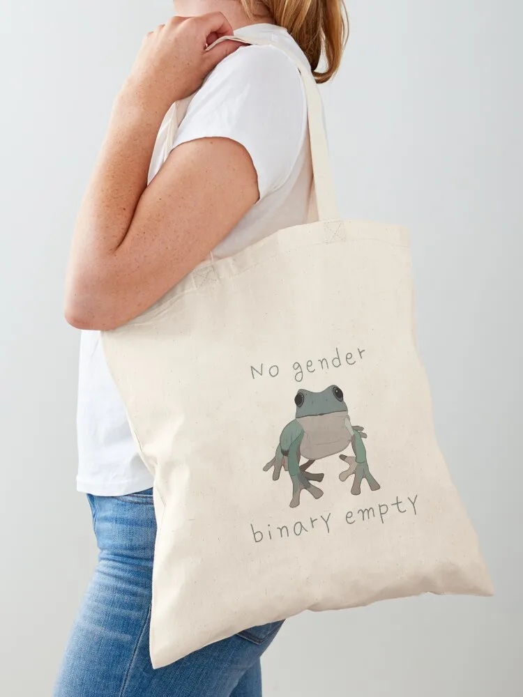

No Gender Binary Empty Frog Tote Bag Big bag Gift bag cloth woman Handbags