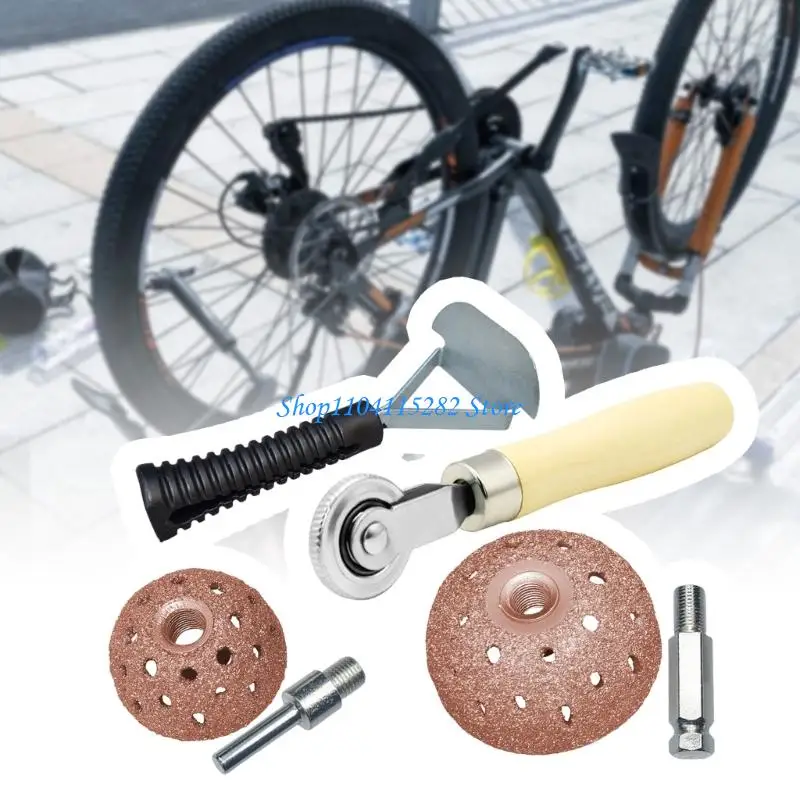 

Tire Repair Tool Set with Patches Roller And Grinding Head for Car Bike Truck - Complete Tire Restoration Kit