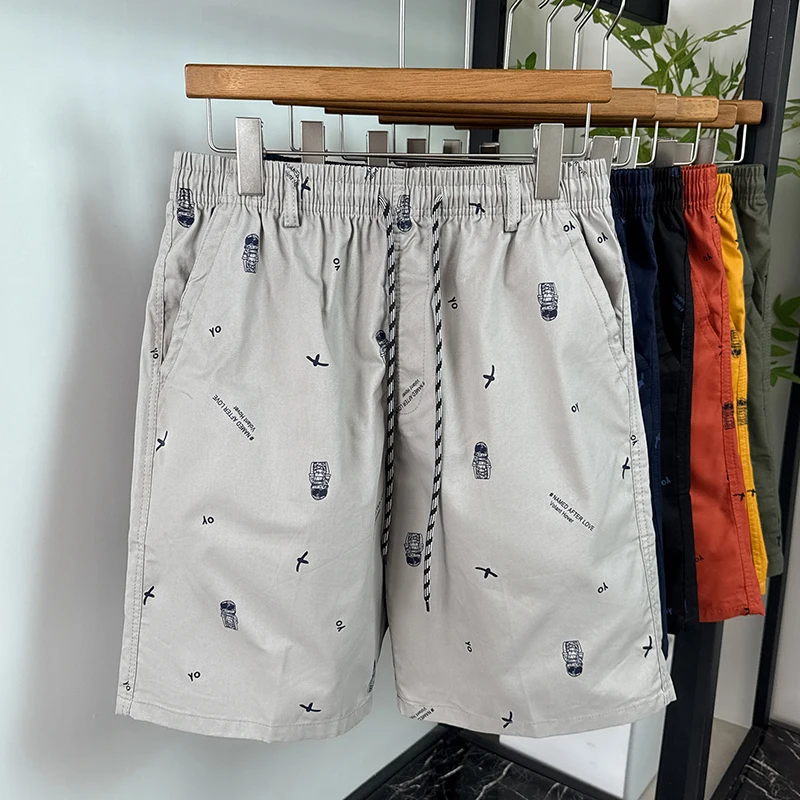 

Men's elastic-waist casual pants lightweight summer work pants beach shorts
