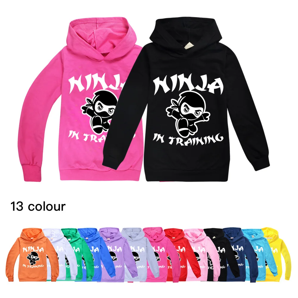 Game Ninja Kidz Hoodies Kids Cartoon Sweatshirts Top Casual Boys Girls Pullovers Long Sleeve Children Sportwear Coat