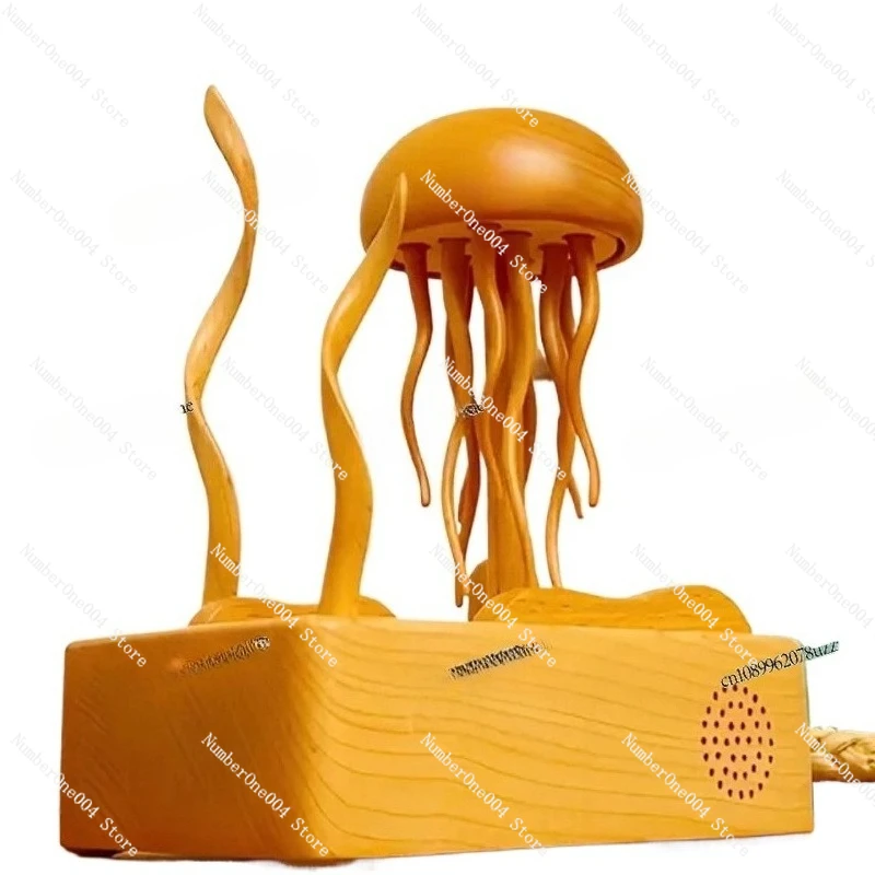 صندوق الموسيقى الميكانيكي الخشبي على شكل قنديل البحر على شكل قلب مصنوعات خشبية ذكية إبداعية