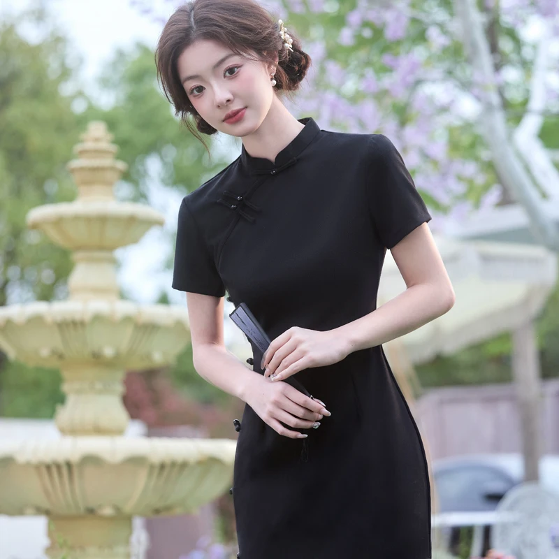 若い女性の新しい-sle-qipao-2025-夏高品質痩身改善された中国国家レトロ通気性-ort-sve