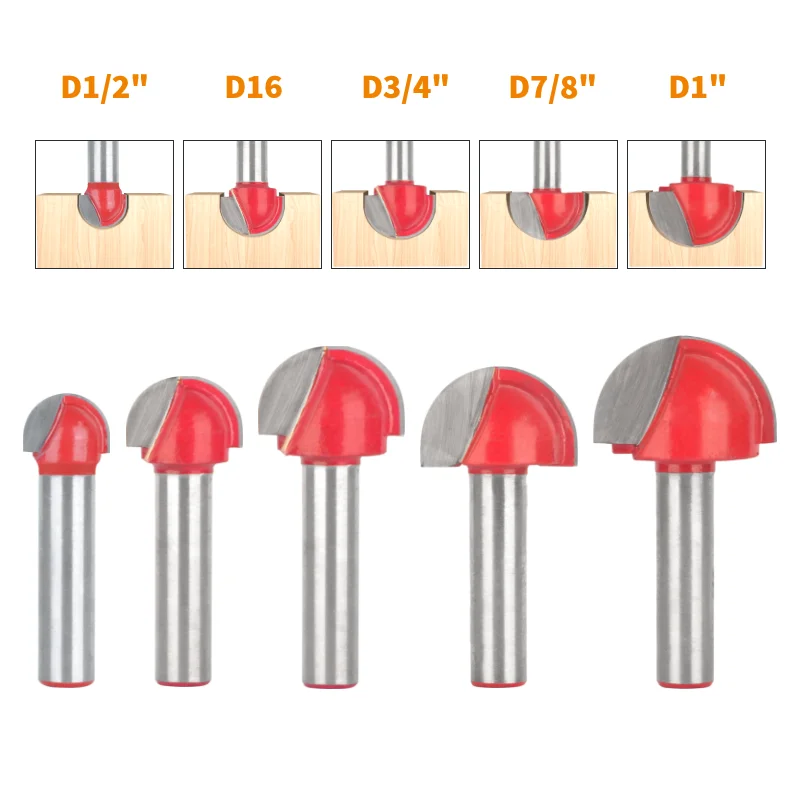 YUSUN 1PC 8MM Shank Red Cove Box Bit Router Bit Woodworking Milling Cutter For Wood Bit Face Mill Carbide Cutter End Mill