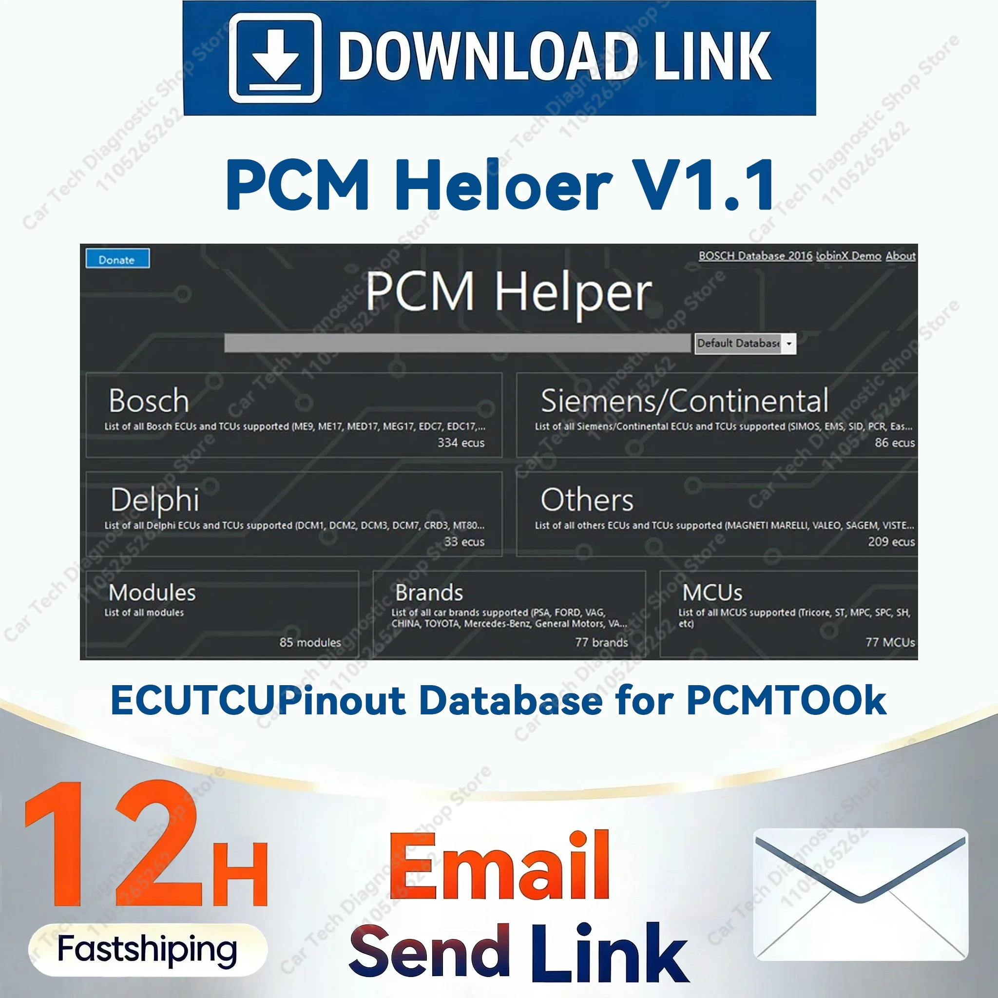 Pinout software Database for PCM flash user PCMhelper ECU TCU Pinouts for PCM TOOL PCM Helper Software on for Bench Boot