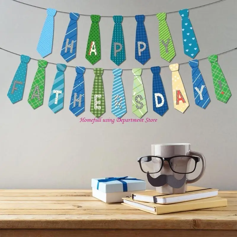 

Father's Day Event Pull Flag Colorful Necktie Charm Streamers Party Decoration