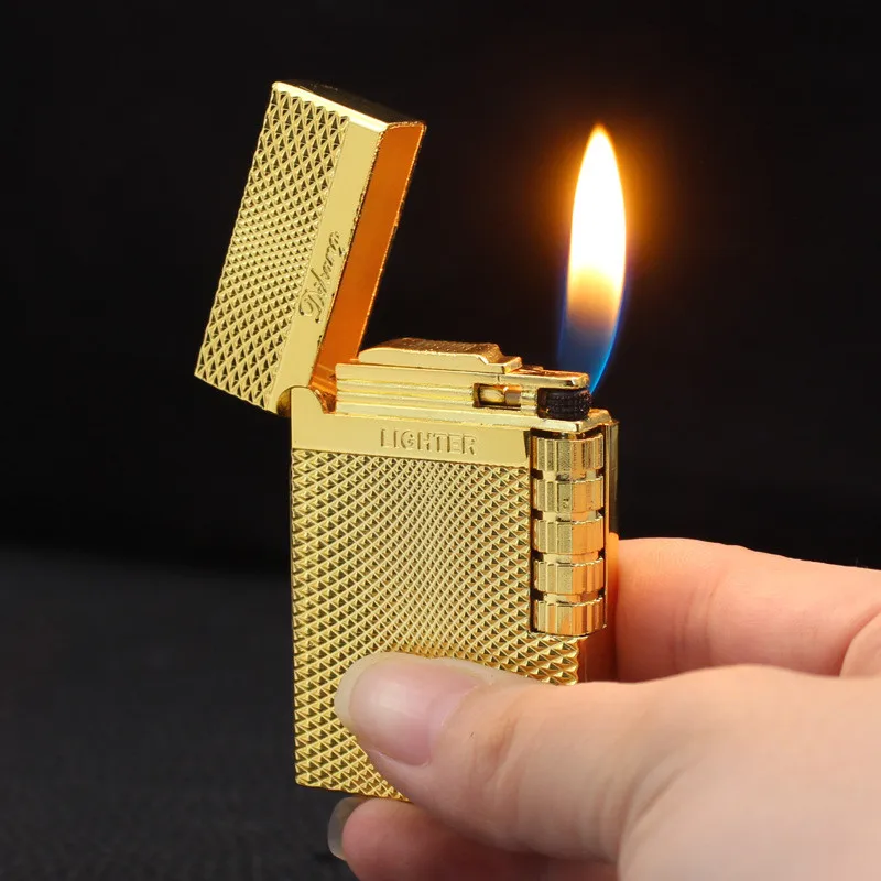 

Luxury Metal Gas Lighter Smoking Accessories Windproof Flame Cigarette Lighter Torch Butane Inflation Lighters Cool Gift For Men