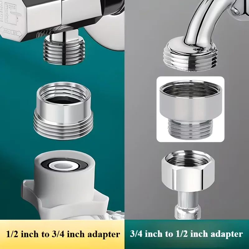 2pcs Copper Faucet Adapter Hose Threaded Connection For Washing Machines Dishwashers Garden Watering Hoses Gardening Accessories