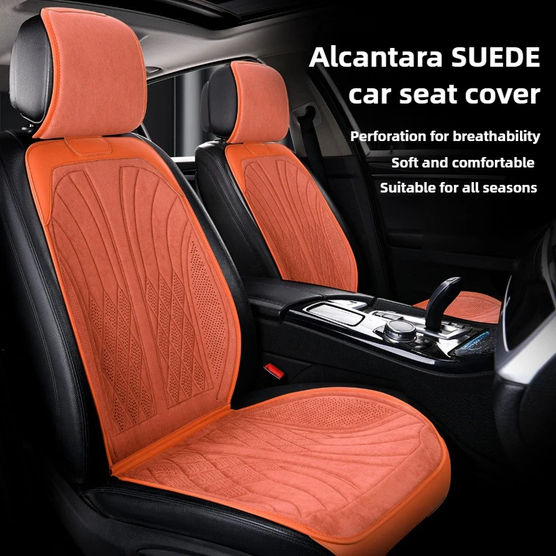 

Luxury Alcantara Suede Car Seat Protection Mat Four Season Universal Car Seat Covers Full Set Seats Accessories Car Seat Cushion