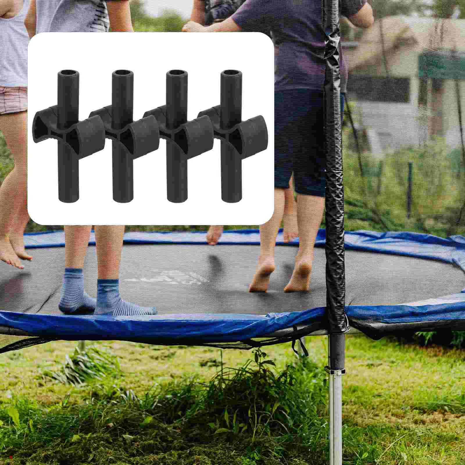 

12 Pcs Trampoline Jumping Accessories Outdoor Spacers Parts Replacement Shell 75x33cm Cross Shaped Pole Black Child