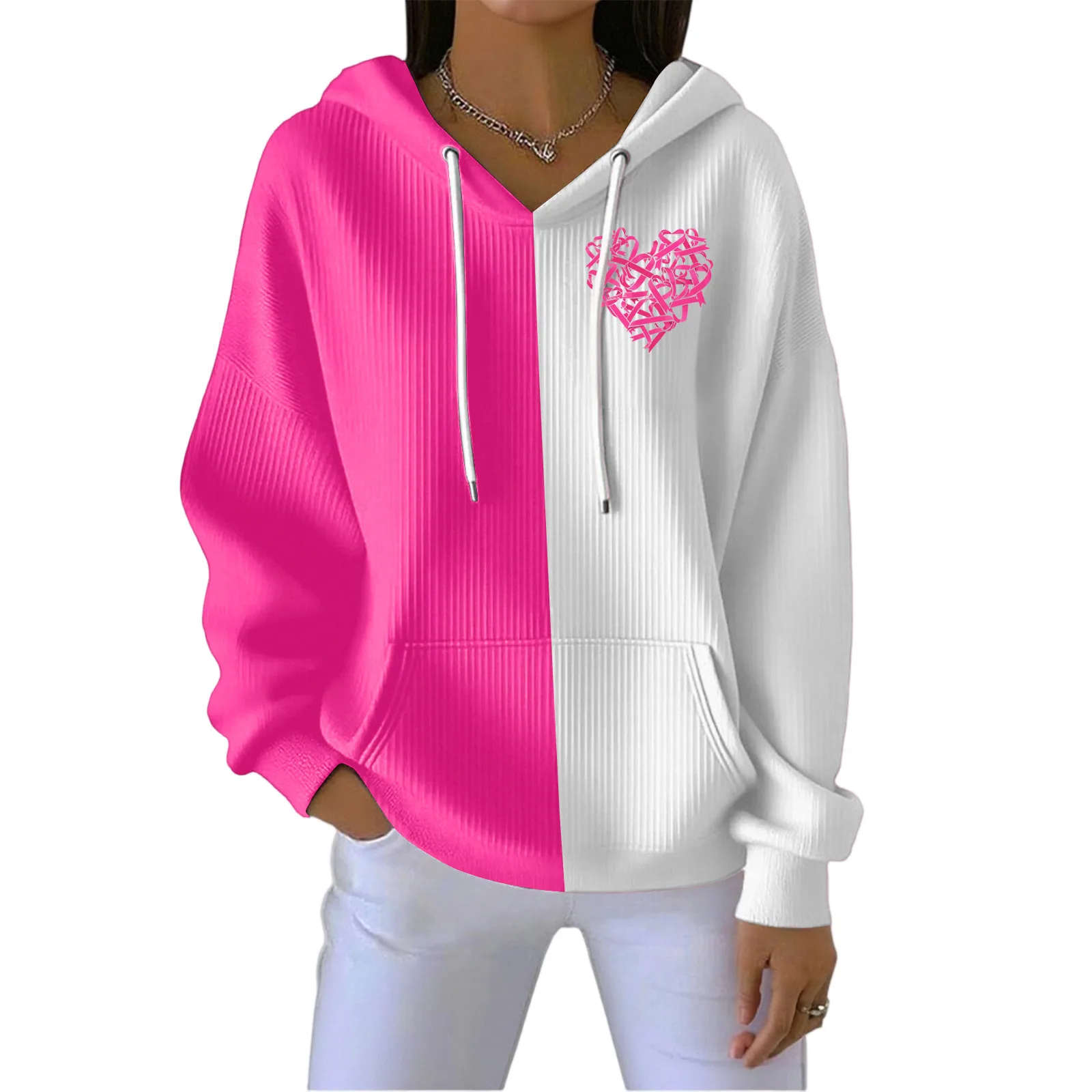 Damska moda Casualangel Bluza z nadrukiem, sportowa bluza z długim rękawem, zimowe ubrania, damskie topy, damskie bluzy z kapturem, hit sezonu