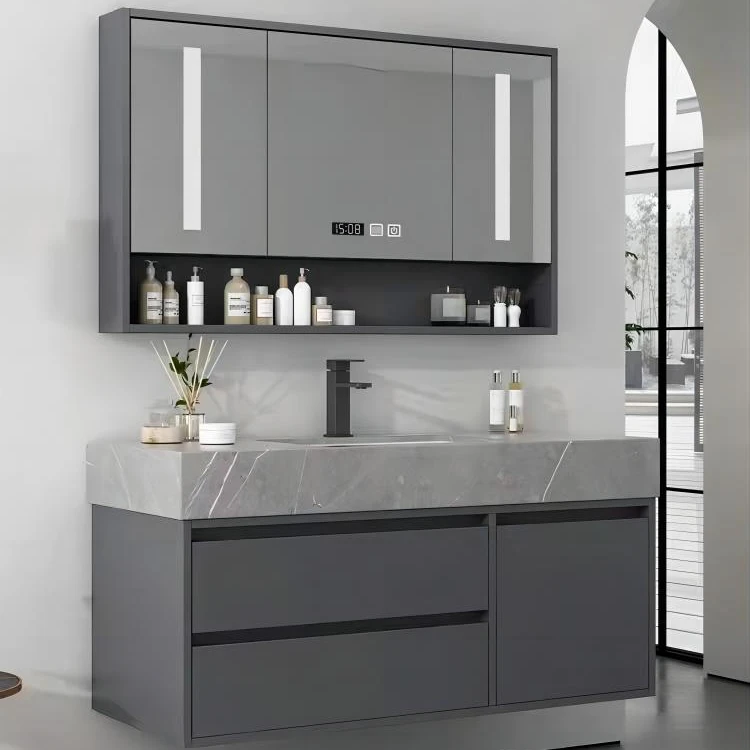 

Bathroom Furniture Set Design Wall Hung Wooden Wholesale Price Modern Hotel Plywood Bathroom Floating Vanity