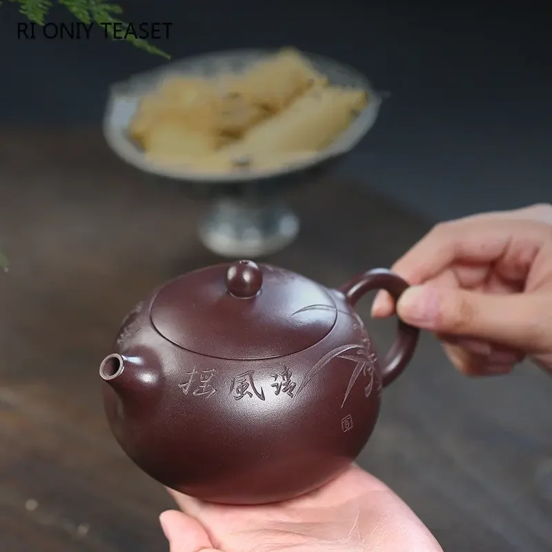 400ml High-end Yixing Raw Ore Purple Clay Teapots Famous Handmade Large Capacity Xishi Tea Pot Kettle Chinese Zisha Tea Set