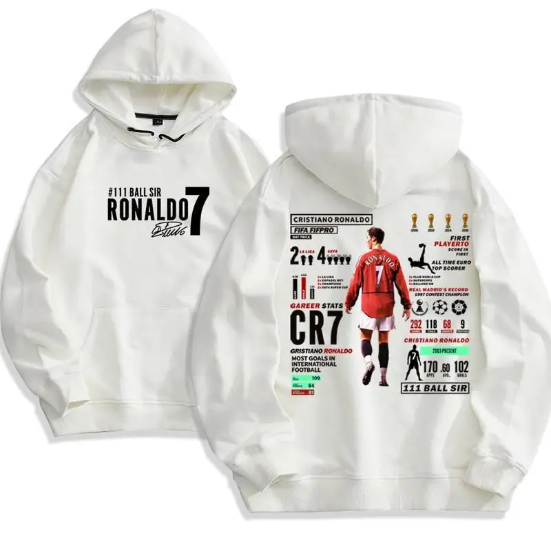 Sweater Men's Hooded Autumn and Winter New C Ronaldo Record Football Men's and Women's Trend Loose Clothes Jacket