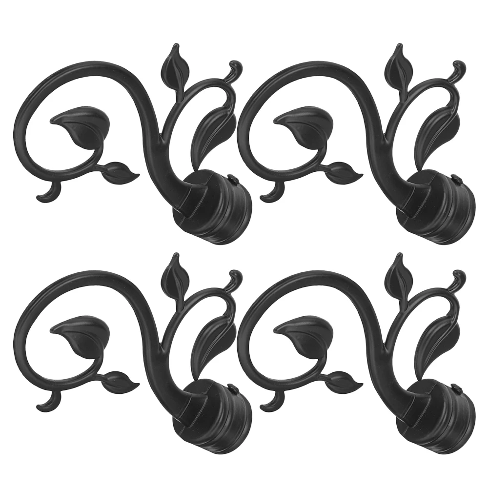 

4PCS Curtain Rod Ends Decorative Finials Plastic Cap Extenders Compatible Roman Poles Vintage Style Home Office Hotel