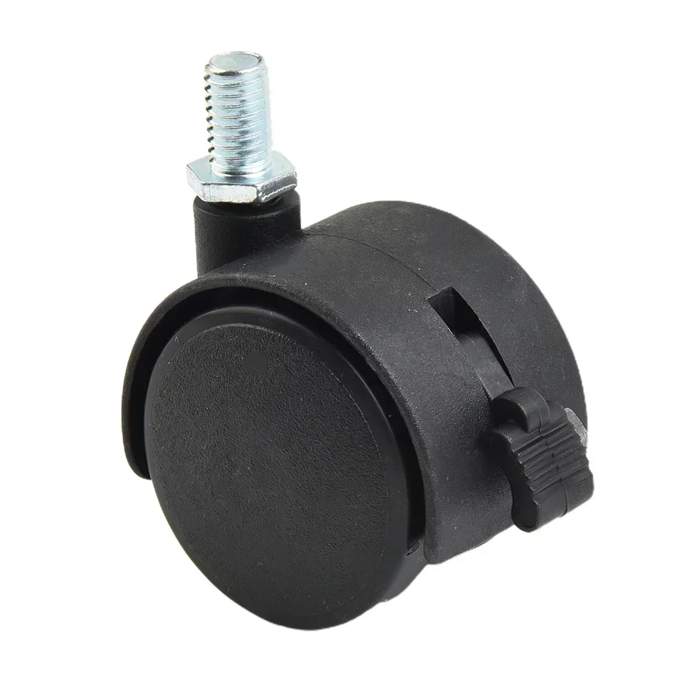 Double Wheel Caster Plastic Swivel Roller Caster Wheel for Furniture, Office Chairs, Trolleys 360 Swivel, Threaded Rod Connector