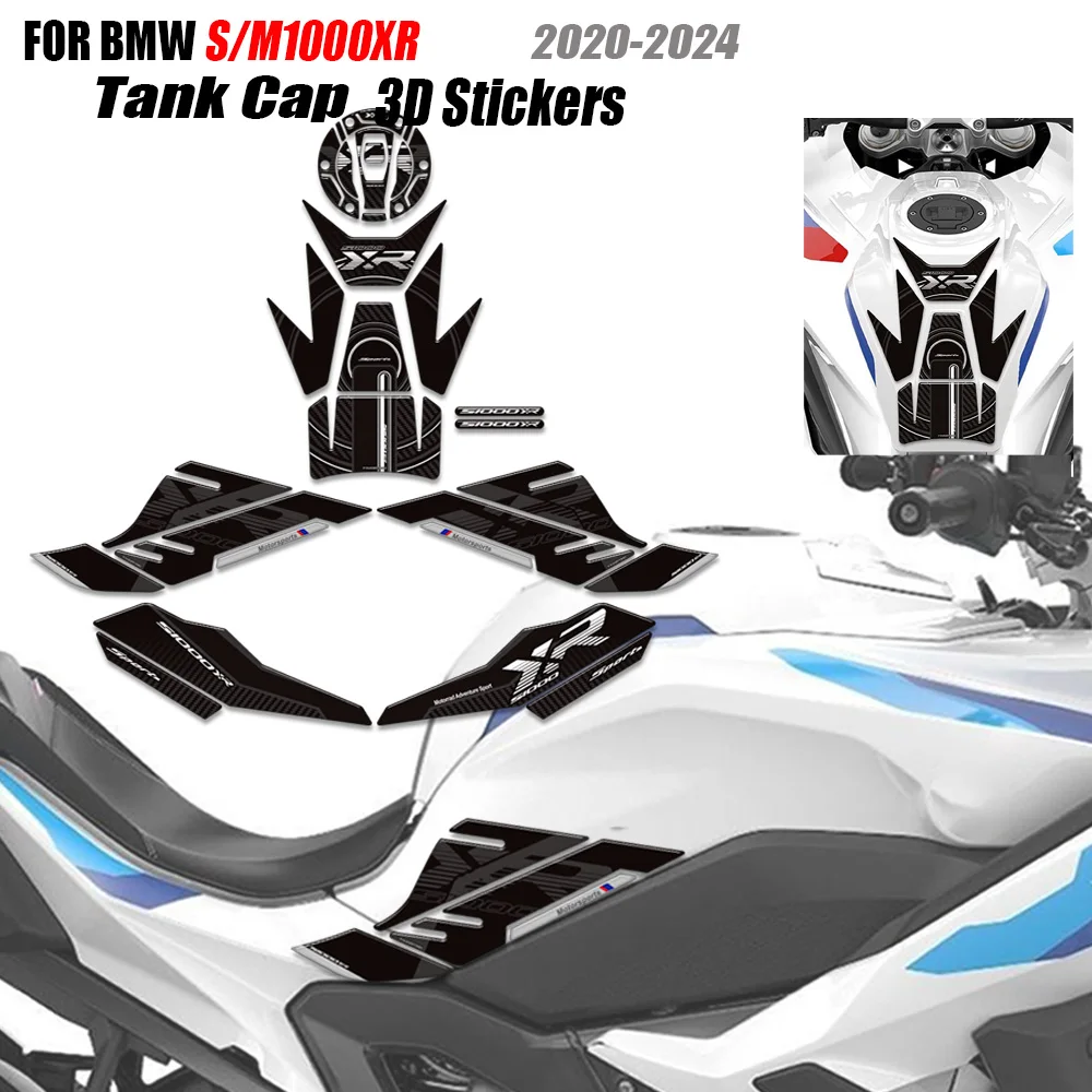 

Motorcycle Accessories 3D Resin Stickers For S1000XR S 1000 XR M1000XR 2020 - 2024 Oil Tank Pad Grips Gas Fuel Oil Protective