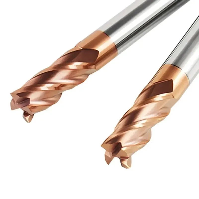 HRC55 CNC Carbide Flat End Mill Tungsten Cutter 2 4 Flute Metal Steel Machining Tool Key Square Router Bit 3 4 6 8 12 Shank