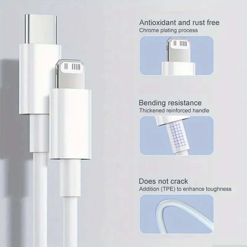 30 واط PD كابل شحن سريع آيفون 14 زائد 13 12 mini 11 Pro XS Max XR X 8 7 Plus SE شاحن سريع USB-C كابل 1 متر 1.5 متر 2 متر 3 متر