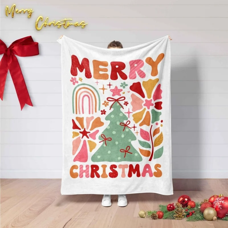 

2026 Merry Christmas Flannel Blanket New Year Soft Blanket For Home Camping Nap Leisure Blankets Christmas Gifts Home Decor