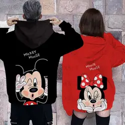 Disney-Sudadera con capucha de Minnie Mouse para mujer, ropa de Mickey, Top de moda para hombre y mujer, traje de pareja Y2k, Sudadera con capucha estampada, 2024