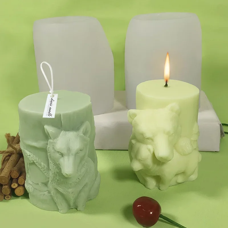 DIY Animal serie Candle silicone mold Elk Bear Sirius Wolf Horse Aromatic Candle Making Resin Soap Popsicle Mold Gift Home Decor