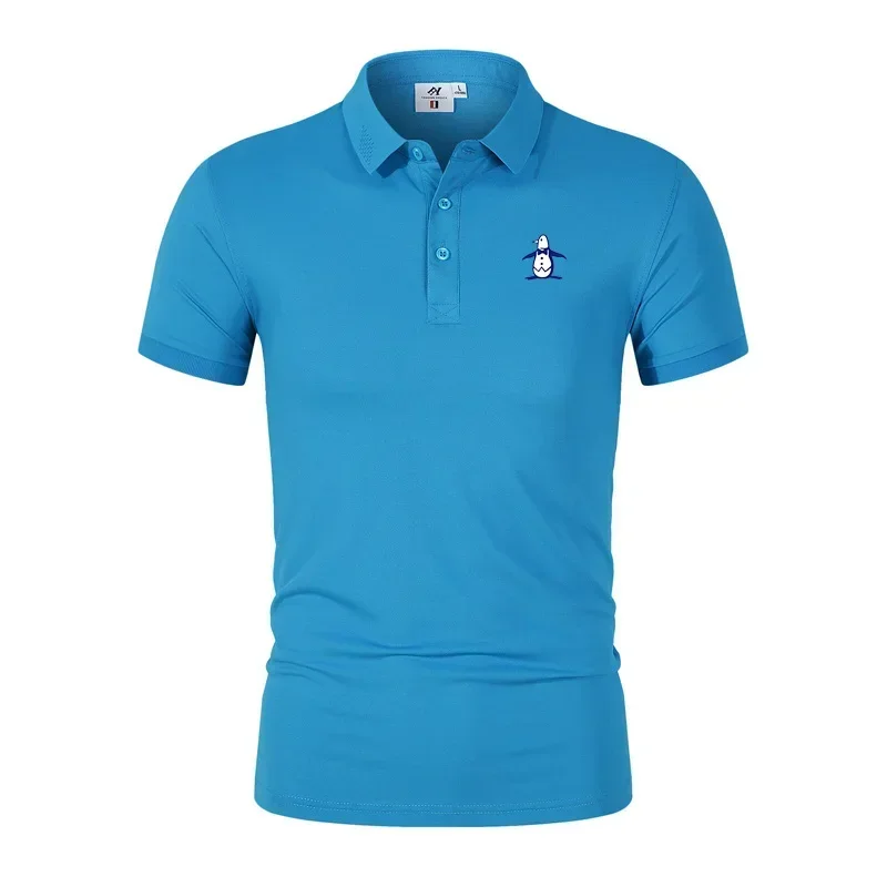 Men's Golf Polo Shirt Summer Short Sleeve T-Shirt Fashion Casual Breathable Tops New Business Casual Solid Color Golfing Polo Sh