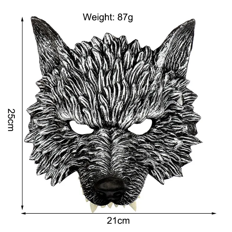 Déguisement de masque de loup d'or noir, masque de monstre d'horreur effrayant, costume d'Halloween, cosplay de fête de carnaval, Tim ade, choses étranges