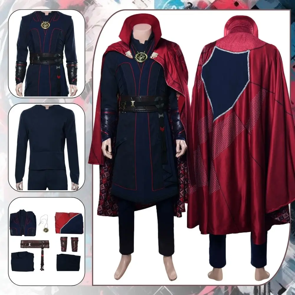 

Fantasy Superhero Doctor Cosplay Strange Costume Disguise Multiverse Of Madnes Costumes for Adult Men Cloak Halloween Clothes