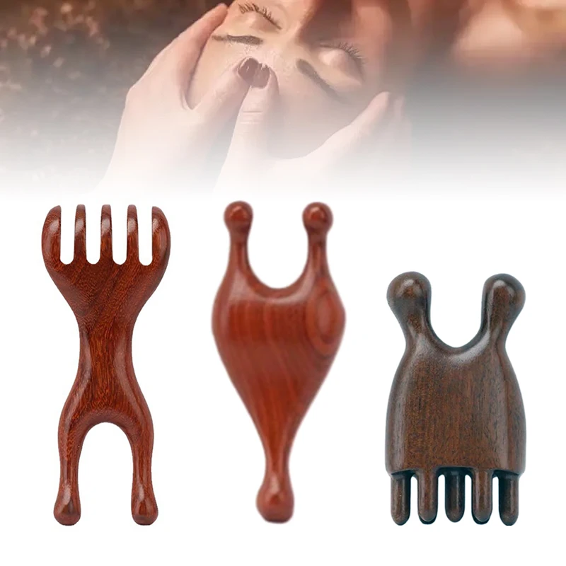 

1pcs Wood Body Meridian Massage Comb Face Eye Shoulder Neck Comb Acupuncture Therapy Blood Circulation Guasha Massage Tool