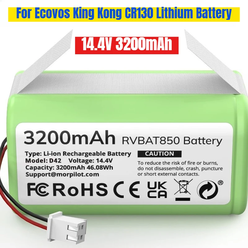 

14.4V 3200mAh for Ecovos King Kong CR130 Lithium Battery