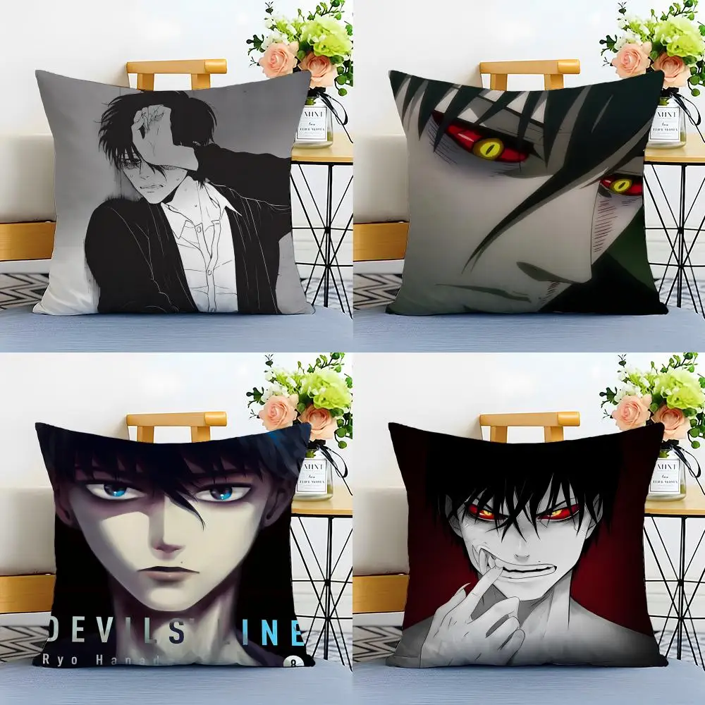 Anime DEVILS LINE Cushion Cover Linen Minimalist Soft  for Sofa Bed Home Room Decor
