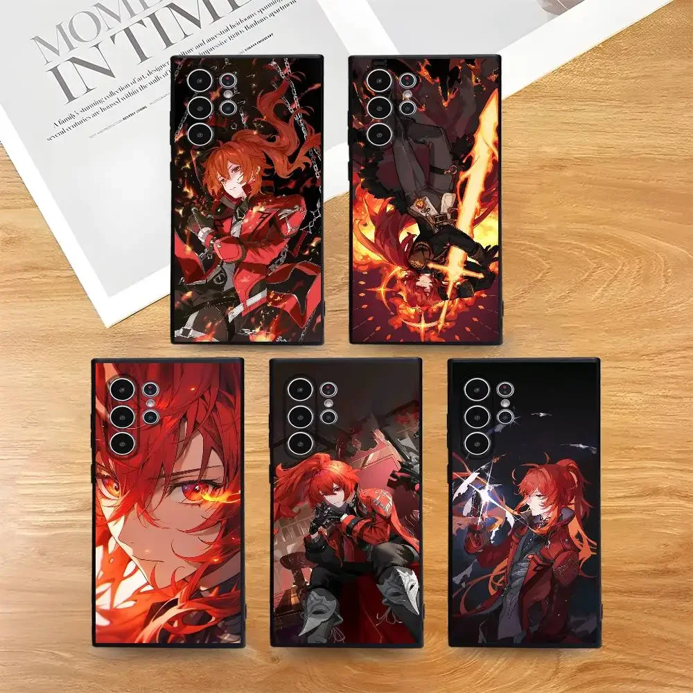 

Diluc Sexy Impact Game Phone Case For Samsung Galaxy S25 S24 S22 S23 Ultra S21 S20 Plus 5G Frosted Non-Slip Full Soft Cover