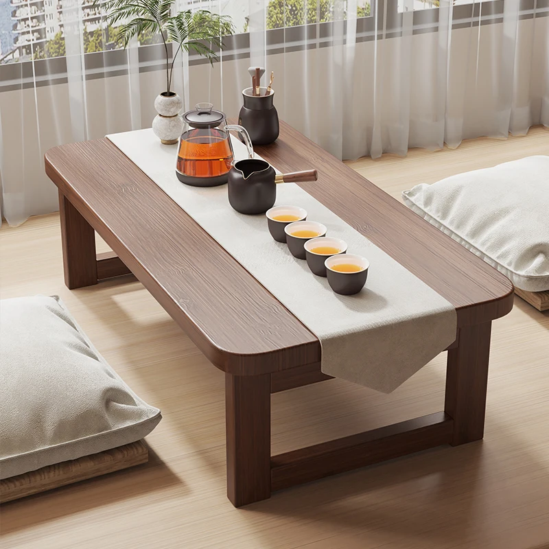 

Folding Wooden Table,Japanese Bay Window Balcony Coffee Table,Tatami Home Bedroom Bed Computer Study Desk Sundry Rack for Tatami