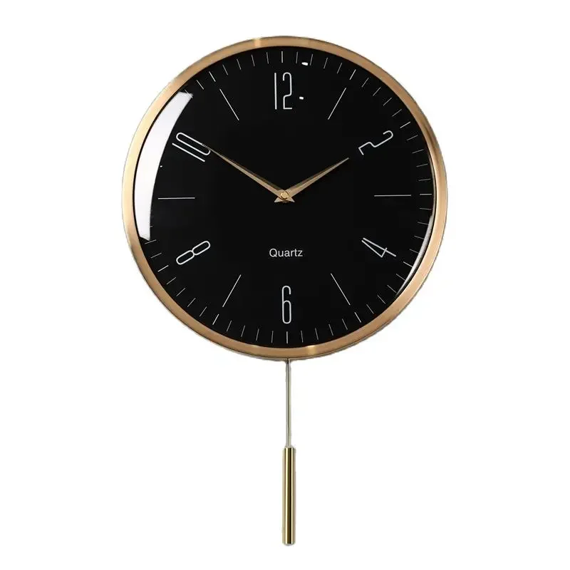 Nordic Luxury Pendulum Clocks Wall Home Decor Creative Metal Wall Clock Modern Gold Silent Watch Living Room Decoration Gift