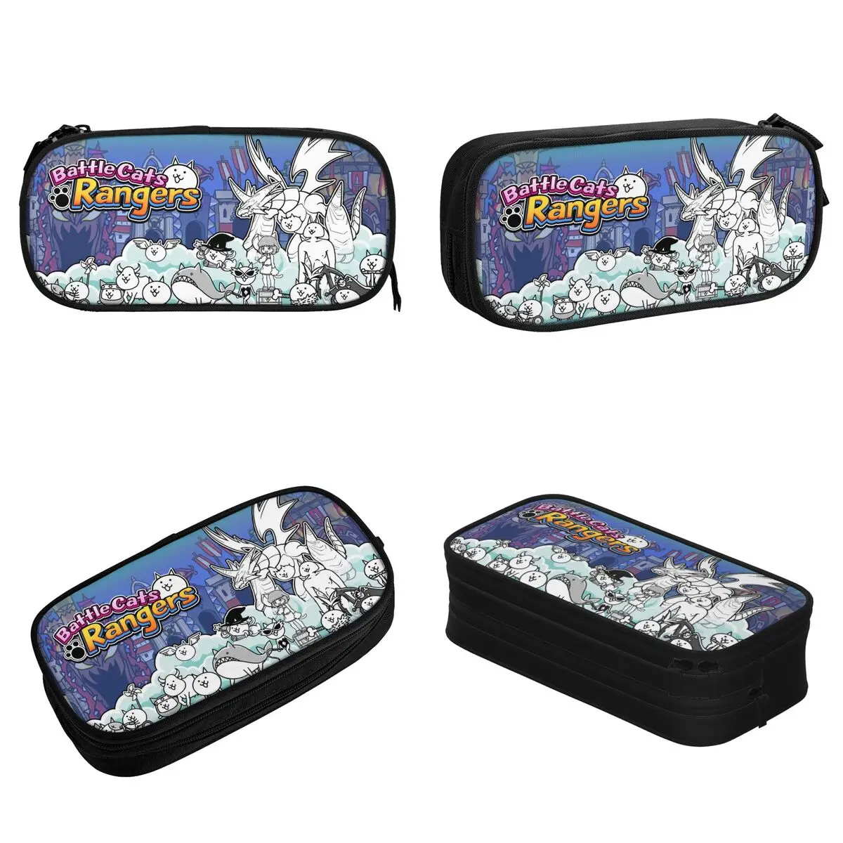 Battle Cats Rangers Game Cartoon Pencil Case The Battle Cats Pencilcases Pen for Girls Boys Large Storage Bag Office  Stationery