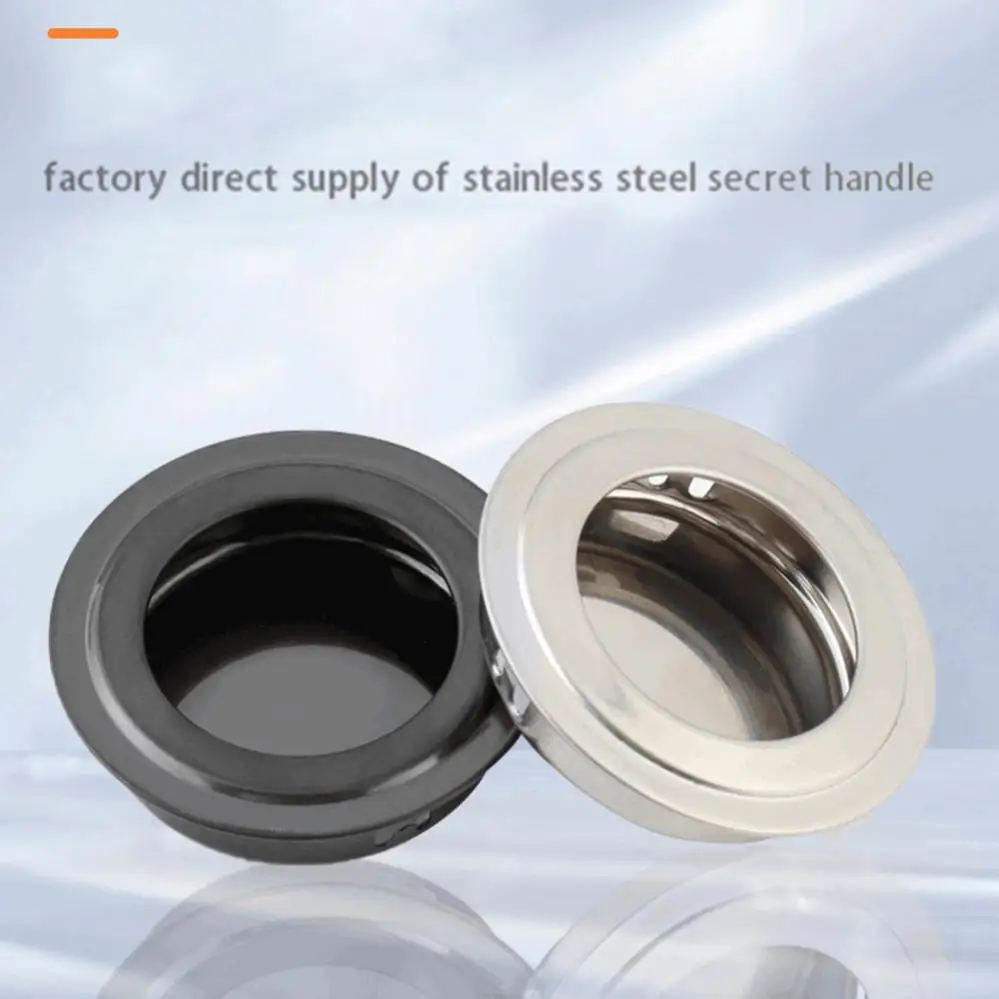 1 Piece 35mm / 1.38 Inch Stainless Steel Recessed Round Flat Handle rust-proof for Bathroom Shower / Drawer