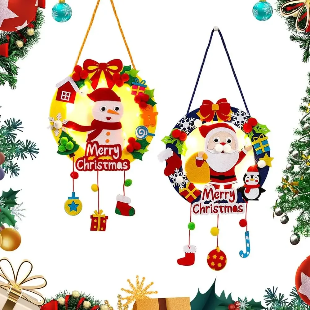 2025 Kit artigianali natalizi per bambini Ghirlande in feltro fai-da-te Ghirlande per bambini Attività educativa per le vacanze Puntelli cosplay