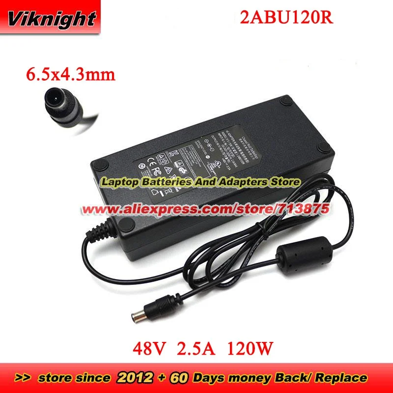 2ABU120R AC Adapter 48V 2.5A 120W For Dahua Network Video Recorder NVR Monitoring Host POE with 6.5x4.3mm tip