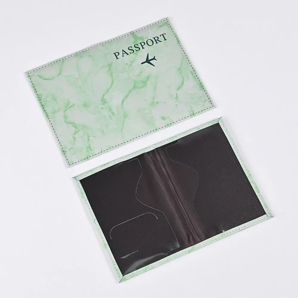 PU Leather Passport Cover Marble Pattern Multi-card Passport Holder Case Waterproof Document Credit Card Case Travel