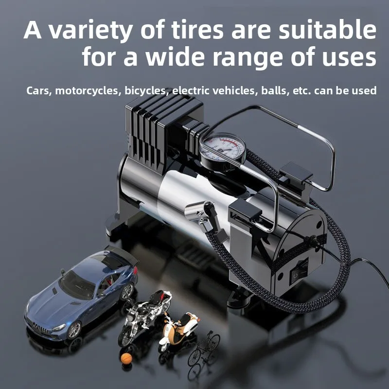 

Насос для накачивания автомобильных шин, 12 В, автомобильный электрический насос для накачивания, портативный многофункциональный воздушный насос