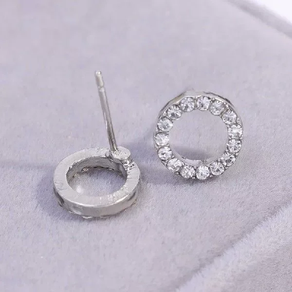 أقراط على الموضة الكورية متعددة الاستخدامات على شكل دائرة مبهرة مع أقراط كريستالية مكعبة الزركونيوم الحد الأدنى للمراهقين مجوهرات نسائية