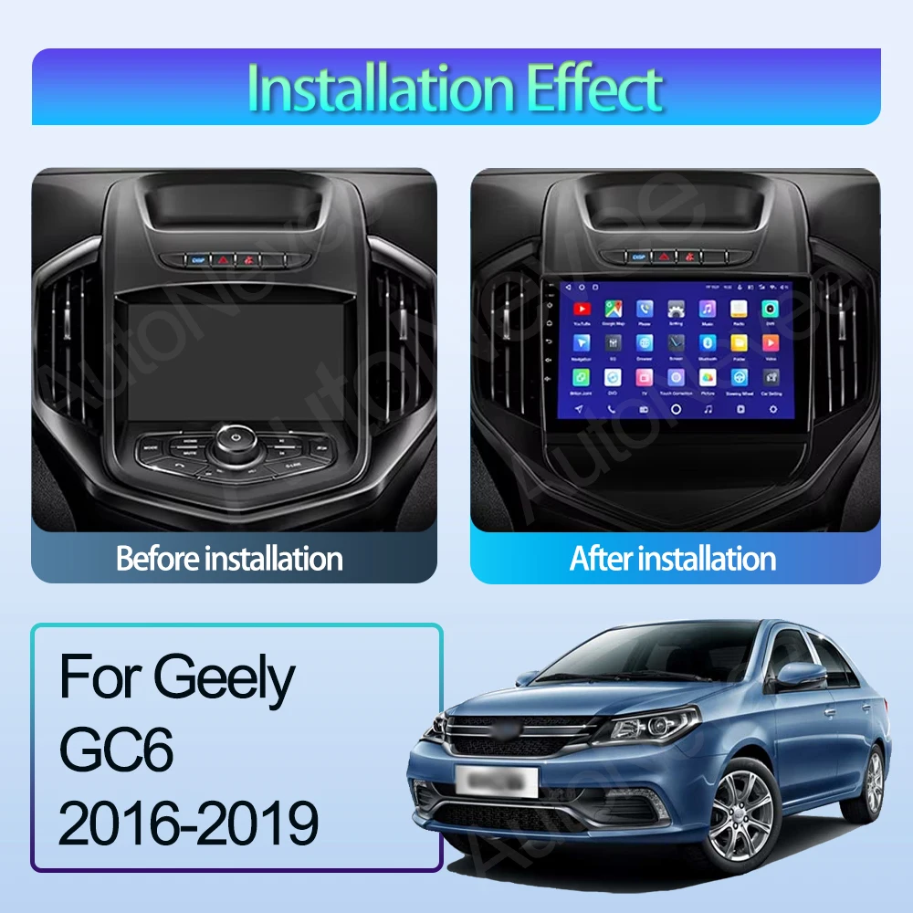 Android 13  For Geely GC6 2016-2019 Car Radio Multimedia Video Player Navigation GPS Head Unit Stereo No 2din 2 din DVD WiFi 4G