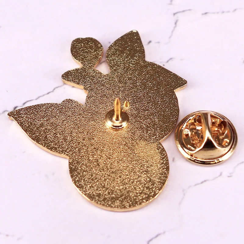 Orange blossom enamel pin cute fruit metal badge