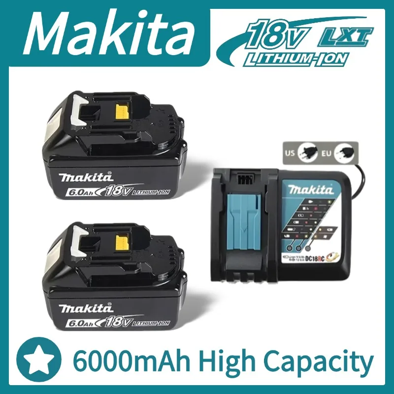 

Makita 18V Battery 6Ah with LED Indicator, Smart Batterie Makita 18V Replacement Pack, Compatible with BL1850, BL1860, BL1815.
