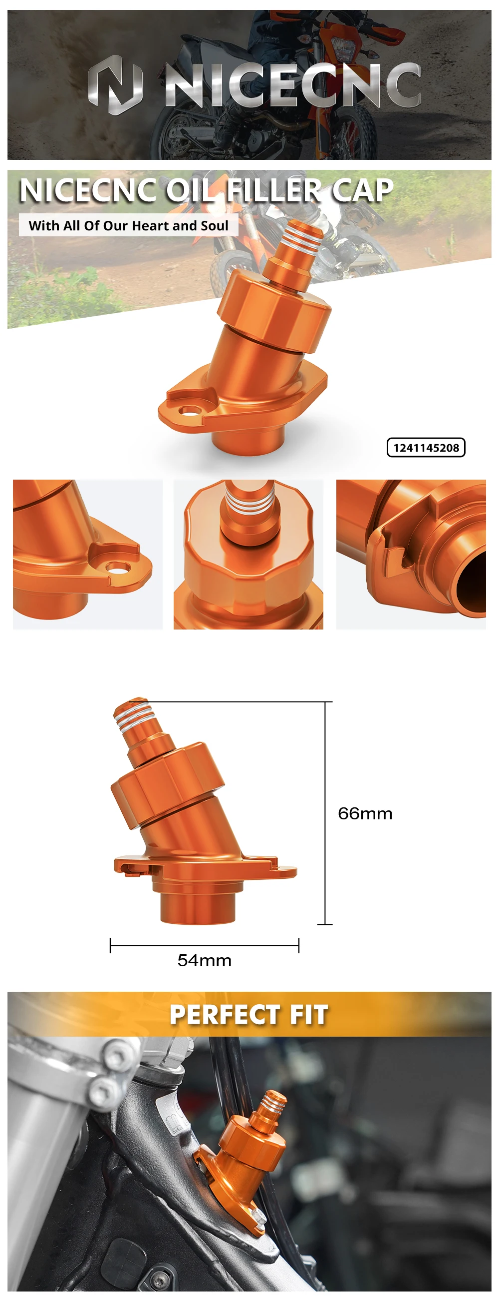 NICECNC Für KTM EXC 300 2024-2026 Öleinfülldeckel-Schutzabdeckung Motorrad für KTM EXC 250 XCW 300 Husqvarna GasGas – Detail 2