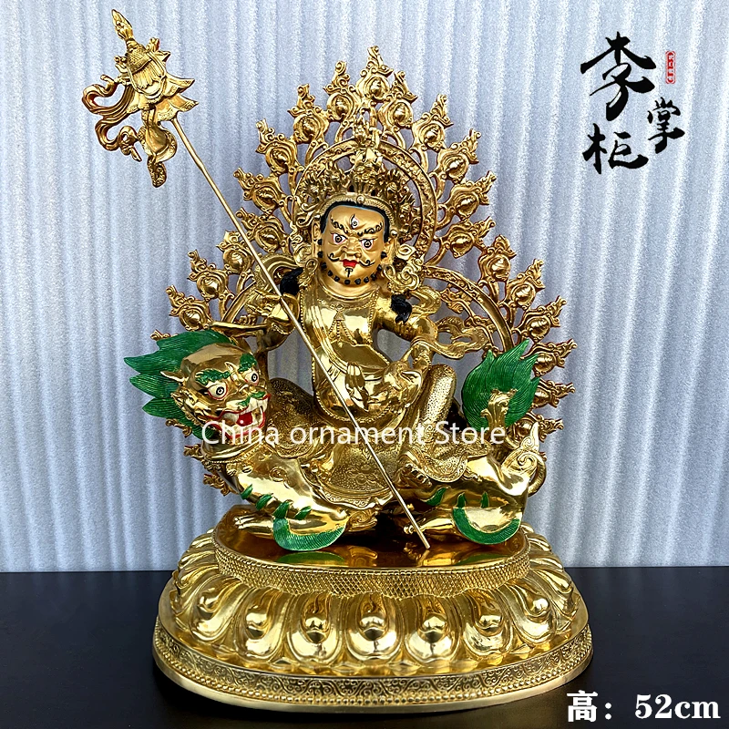 Shopkeeper Li Tibetan Tantra Nepalese Full Gilt Large Pure Copper Treasure Tianwang Buddha Statue Ornament God of Wealth Protect